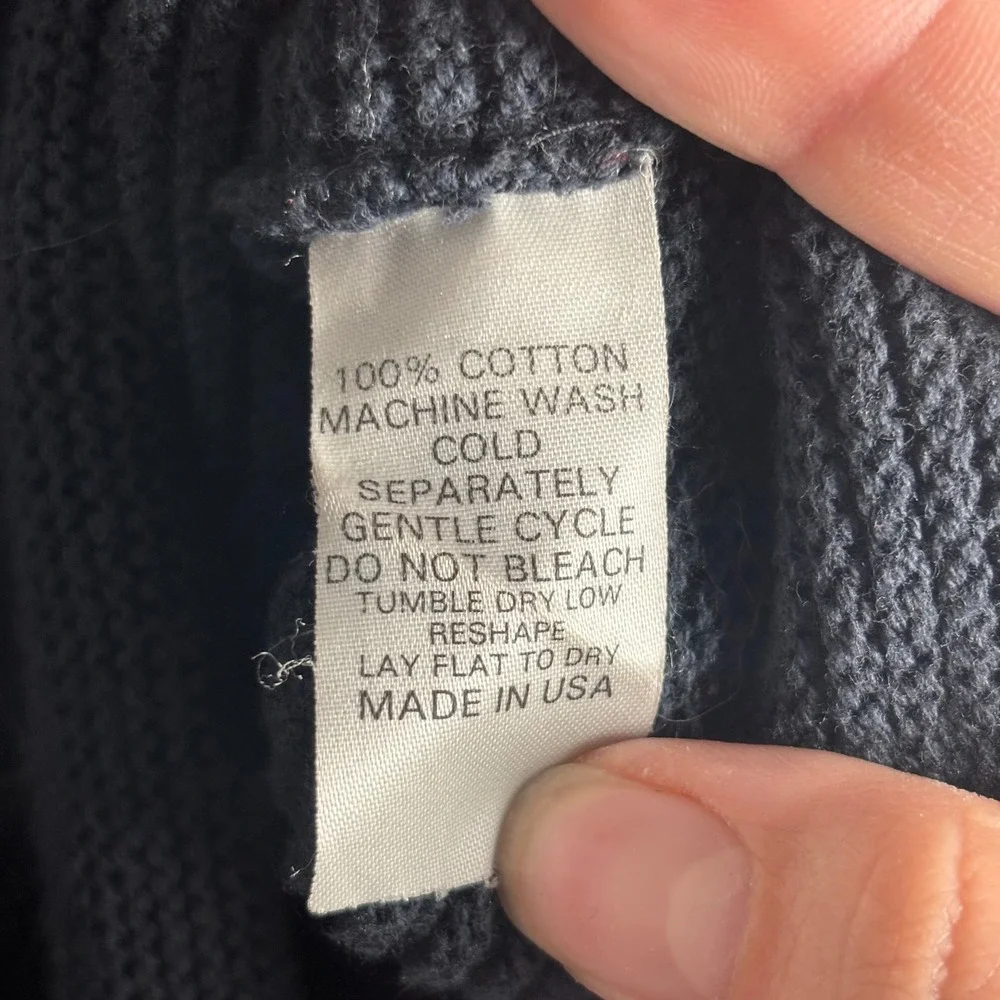 VTG Y2K Habitat Womens Ribbed Cotton Button Front Cardigan Sweater‎ Black ML